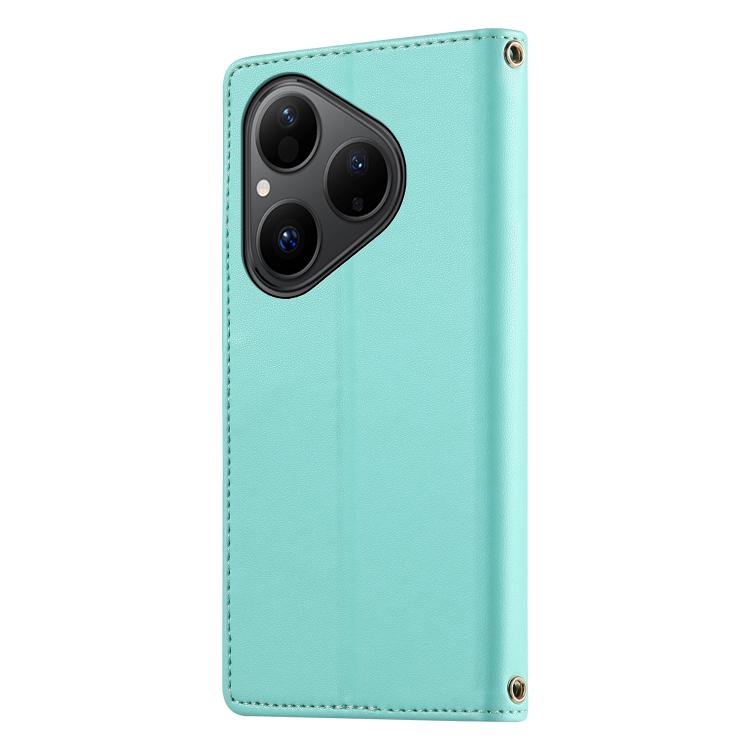 For Huawei Pura 80 5G Cute Cats Magnetic Closure Vegan Leather Phone Case with Strap