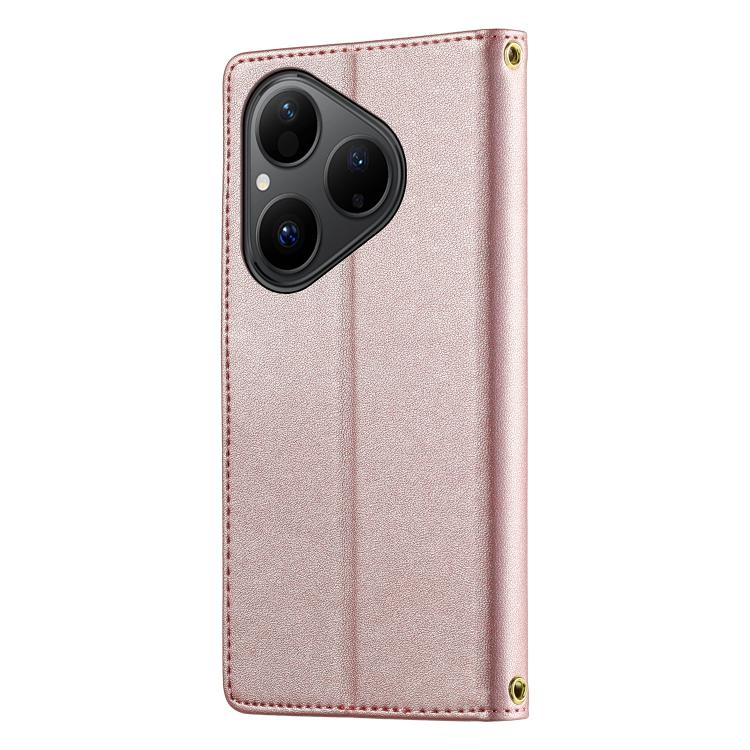 For Huawei Pura 80 5G Cute Cats Magnetic Closure Vegan Leather Phone Case with Strap