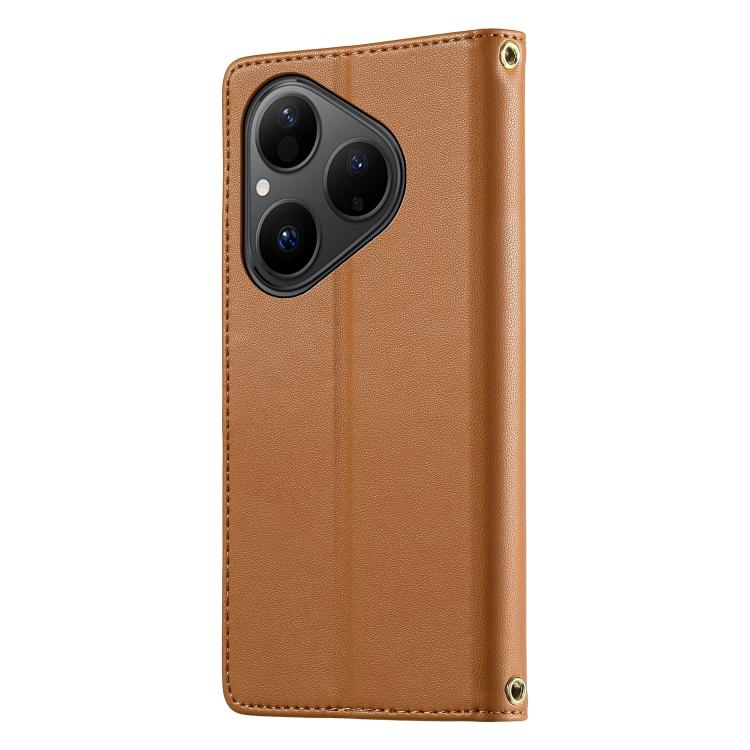 For Huawei Pura 80 5G Cute Cats Magnetic Closure Vegan Leather Phone Case with Strap