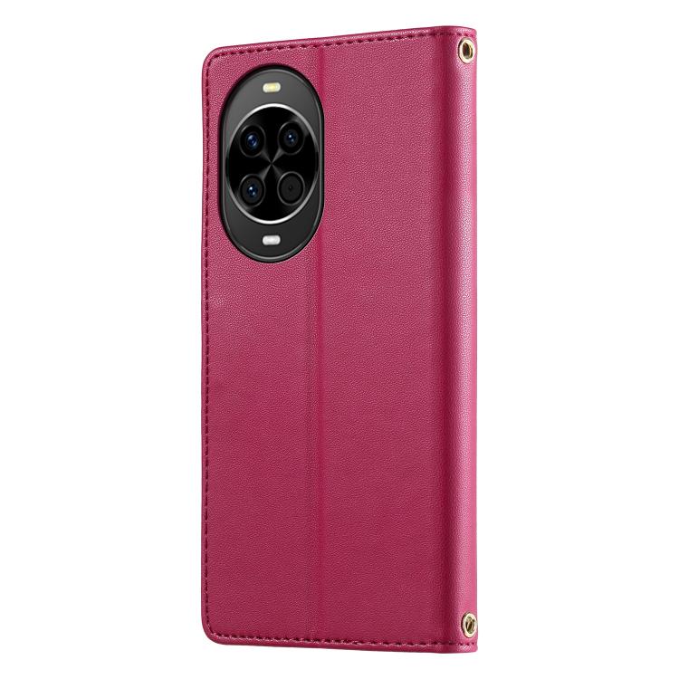 For Huawei nova 14 Cute Cats Magnetic Closure Vegan Leather Phone Case with Strap