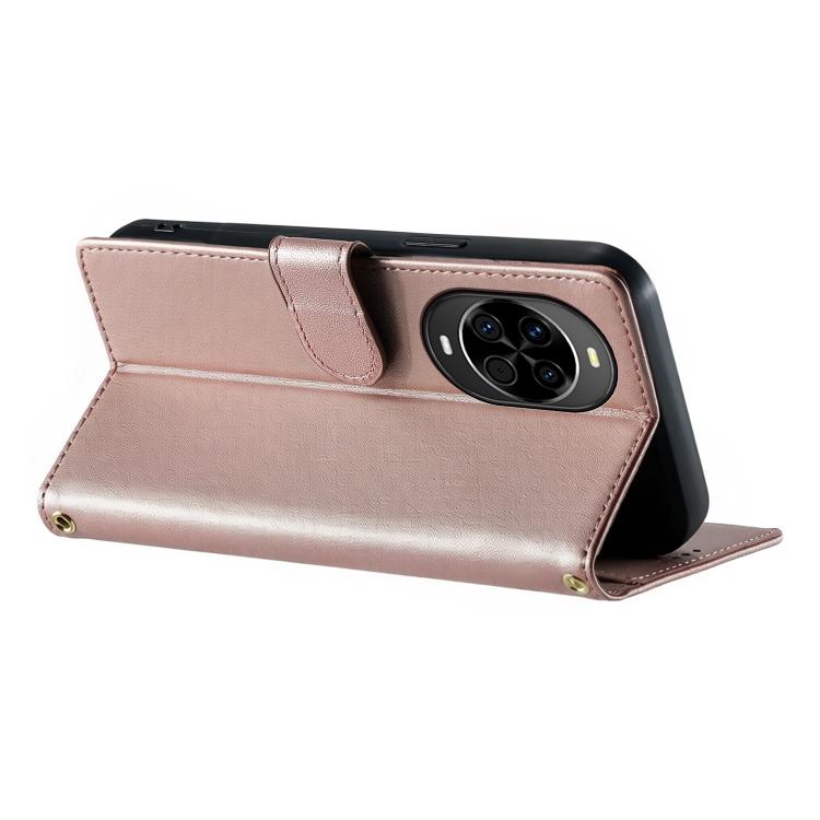 For Huawei nova 14 Cute Cats Magnetic Closure Vegan Leather Phone Case with Strap