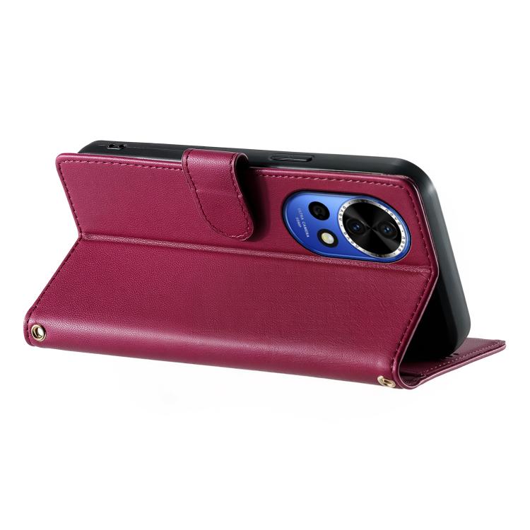 For Huawei nova 13 / nova 12 Cute Cats Magnetic Closure Vegan Leather Phone Case with Strap