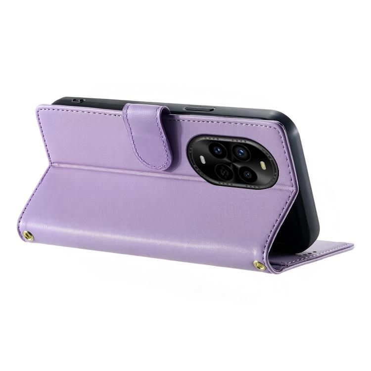 For Huawei nova 13 Pro Cute Cats Magnetic Closure Vegan Leather Phone Case with Strap