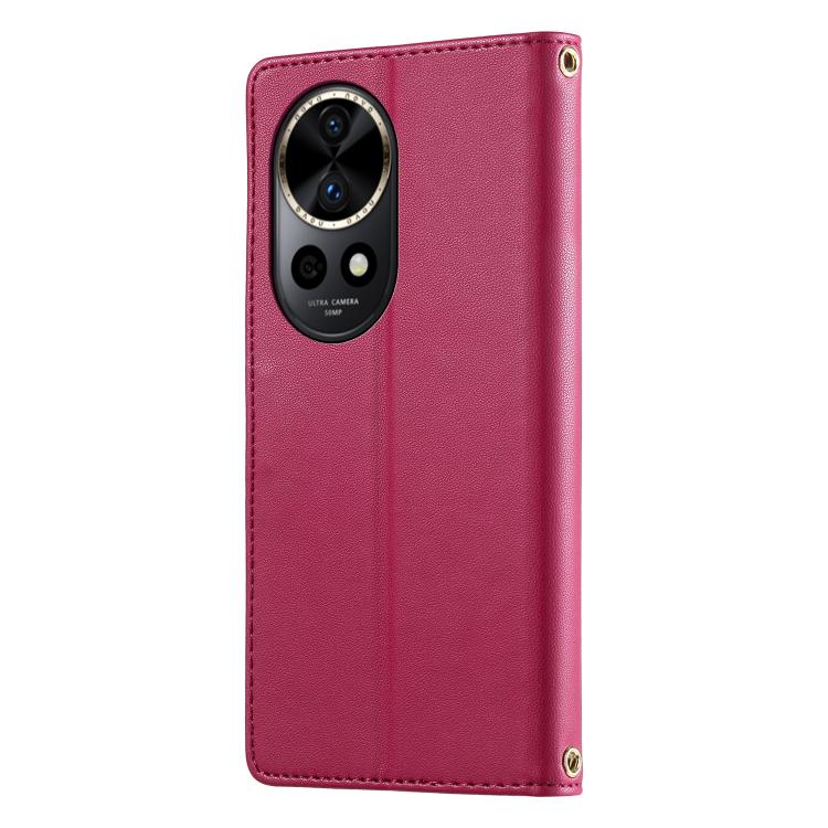 For Huawei nova 12 Pro / nova 12 Ultra Cute Cats Magnetic Closure Vegan Leather Phone Case with Strap