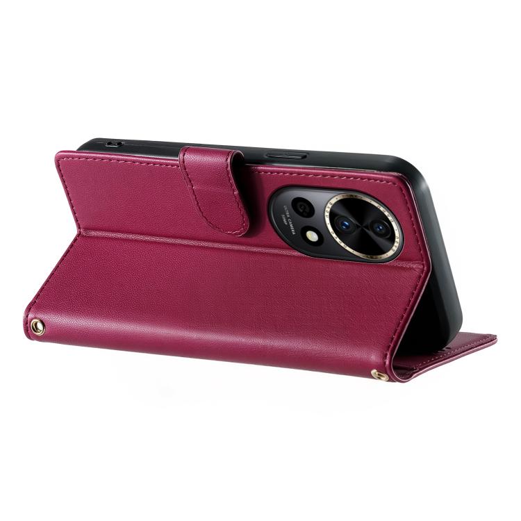 For Huawei nova 12 Pro / nova 12 Ultra Cute Cats Magnetic Closure Vegan Leather Phone Case with Strap