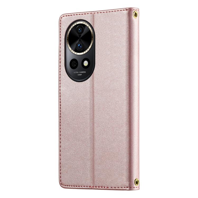 For Huawei nova 12 Pro / nova 12 Ultra Cute Cats Magnetic Closure Vegan Leather Phone Case with Strap