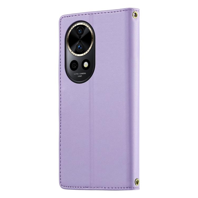 For Huawei nova 12 Pro / nova 12 Ultra Cute Cats Magnetic Closure Vegan Leather Phone Case with Strap