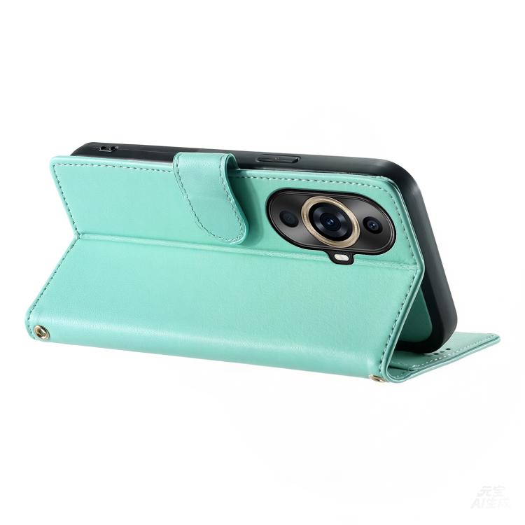 For Huawei nova 11 Pro Cute Cats Magnetic Closure Vegan Leather Phone Case with Strap