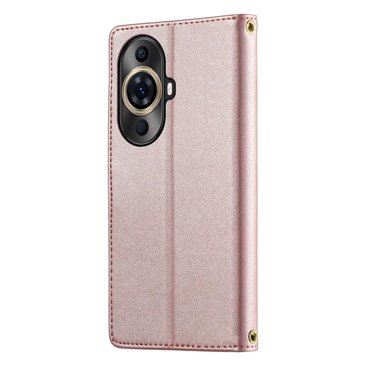 For Huawei nova 11 Pro Cute Cats Magnetic Closure Vegan Leather Phone Case with Strap