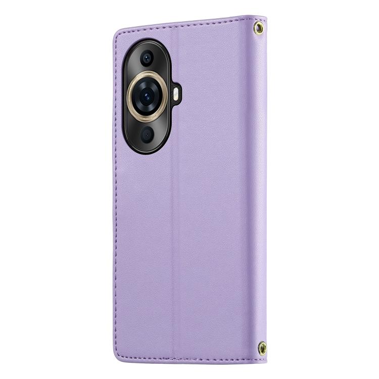 For Huawei nova 11 Pro Cute Cats Magnetic Closure Vegan Leather Phone Case with Strap