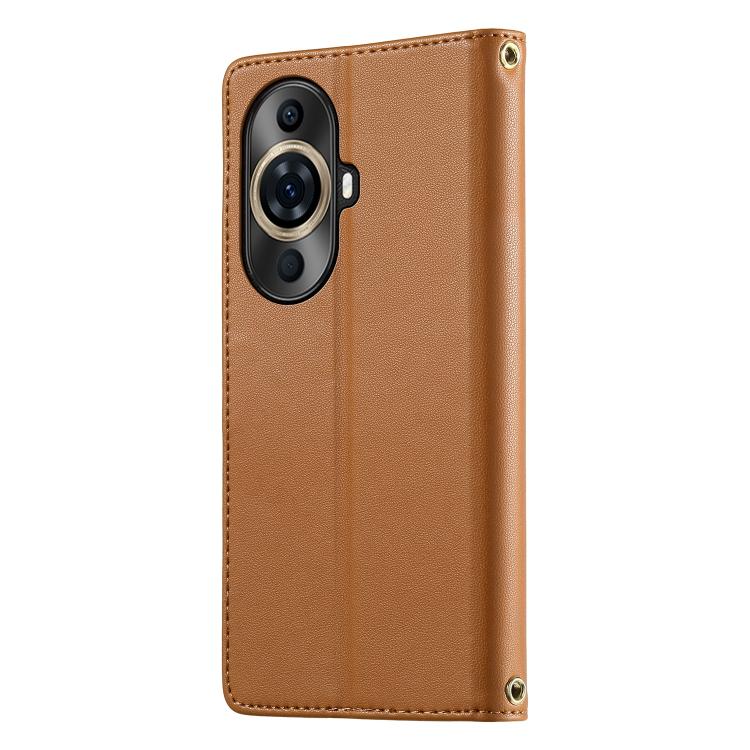For Huawei nova 11 Pro Cute Cats Magnetic Closure Vegan Leather Phone Case with Strap
