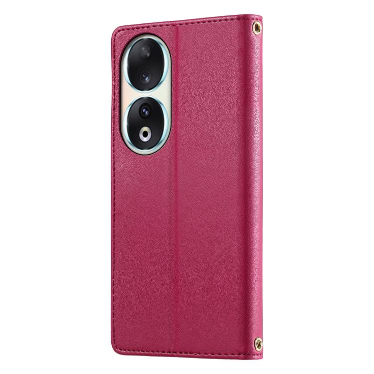 For Honor 90 Cute Cats Magnetic Closure Vegan Leather Phone Case with Strap