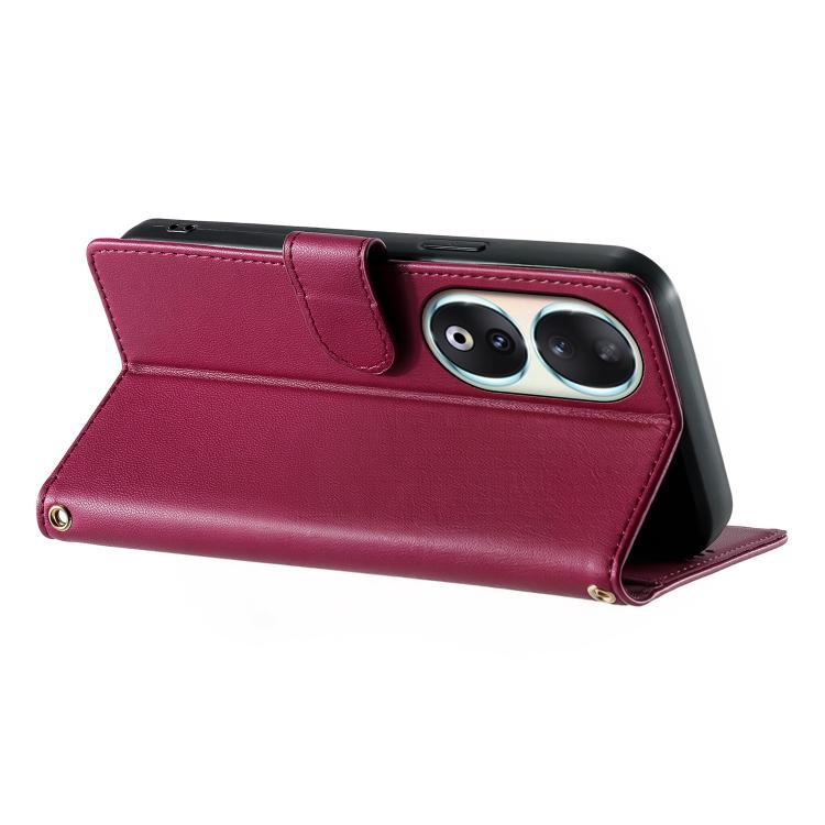 For Honor 90 Cute Cats Magnetic Closure Vegan Leather Phone Case with Strap