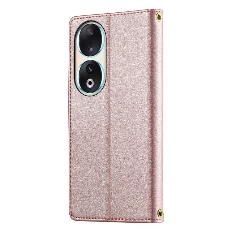 For Honor 90 Cute Cats Magnetic Closure Vegan Leather Phone Case with Strap