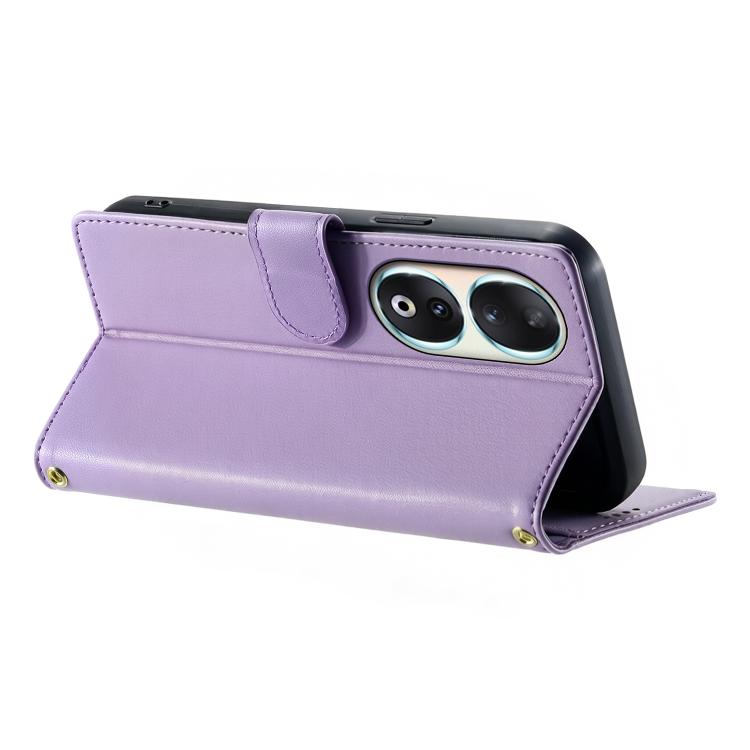 For Honor 90 Cute Cats Magnetic Closure Vegan Leather Phone Case with Strap