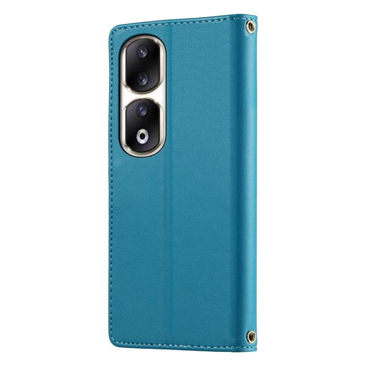 For Honor 90 Pro Cute Cats Magnetic Closure Vegan Leather Phone Case with Strap