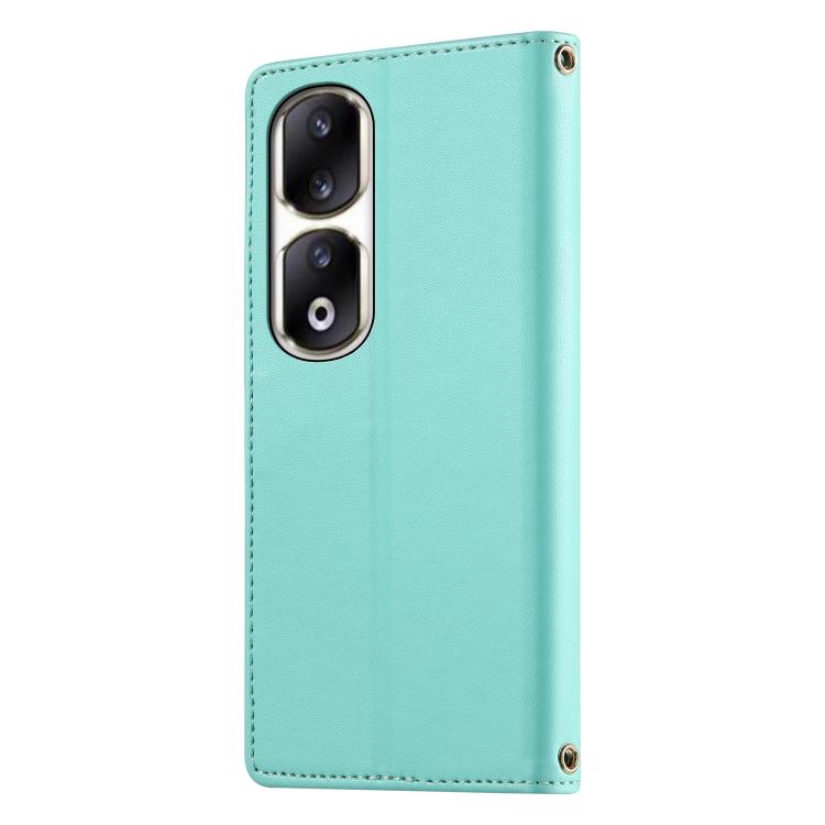 For Honor 90 Pro Cute Cats Magnetic Closure Vegan Leather Phone Case with Strap