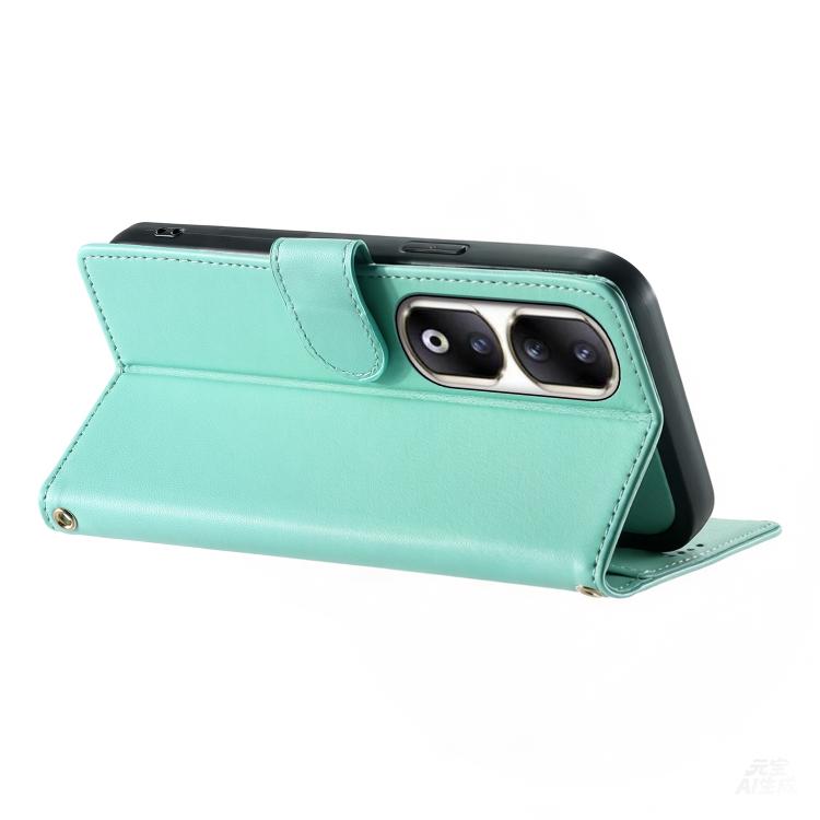 For Honor 90 Pro Cute Cats Magnetic Closure Vegan Leather Phone Case with Strap