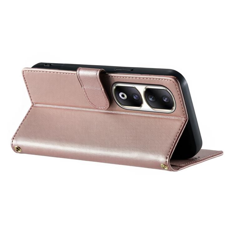 For Honor 90 Pro Cute Cats Magnetic Closure Vegan Leather Phone Case with Strap