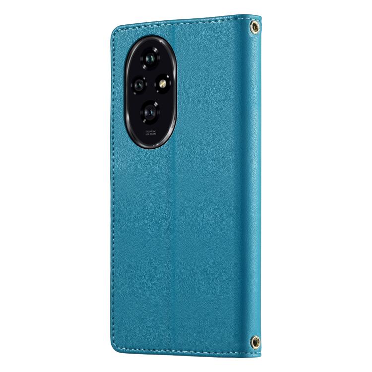 For Honor 200 Cute Cats Magnetic Closure Vegan Leather Phone Case with Strap