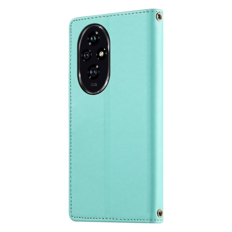 For Honor 200 Cute Cats Magnetic Closure Vegan Leather Phone Case with Strap