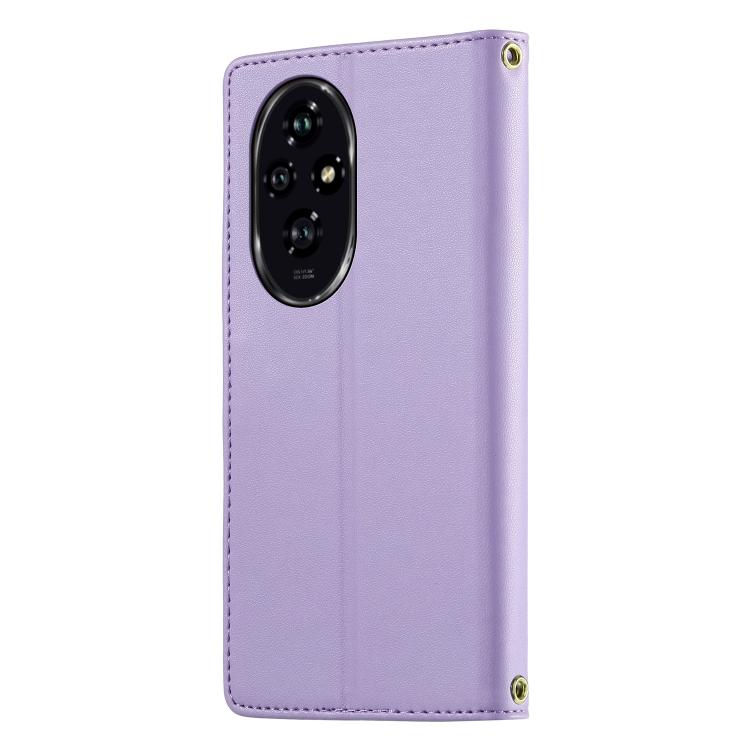For Honor 200 Cute Cats Magnetic Closure Vegan Leather Phone Case with Strap
