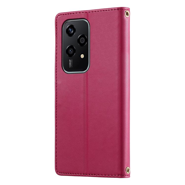 For Honor 200 Lite Global Cute Cats Magnetic Closure Vegan Leather Phone Case with Strap