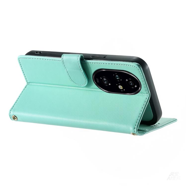 For Honor 200 Pro Cute Cats Magnetic Closure Vegan Leather Phone Case with Strap