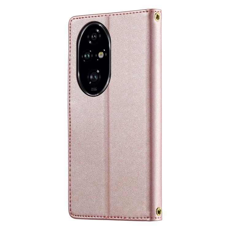 For Honor 200 Pro Cute Cats Magnetic Closure Vegan Leather Phone Case with Strap