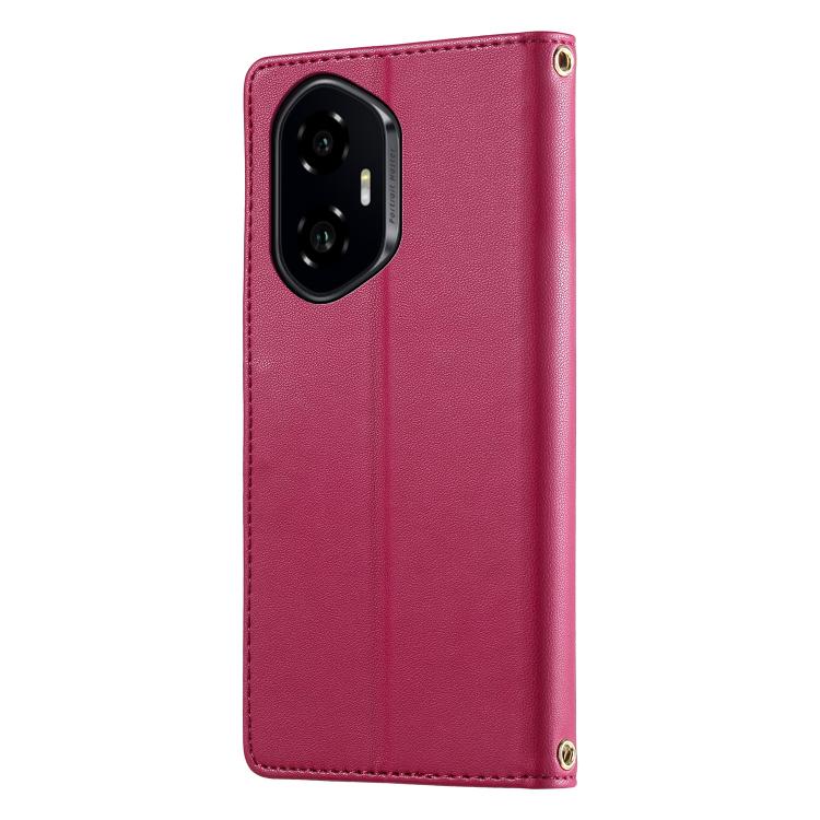 For Honor 300 Cute Cats Magnetic Closure Vegan Leather Phone Case with Strap