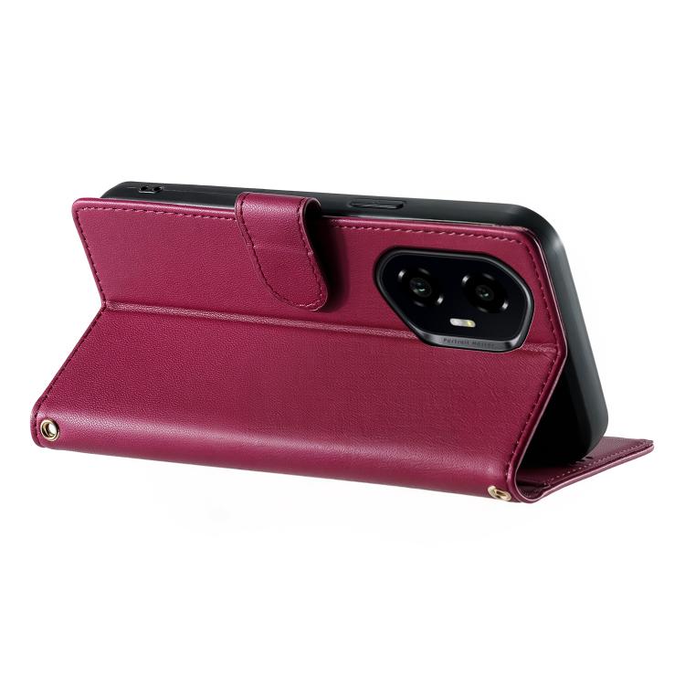 For Honor 300 Cute Cats Magnetic Closure Vegan Leather Phone Case with Strap