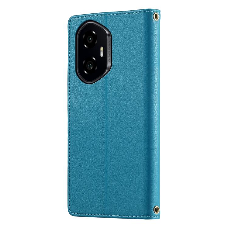 For Honor 300 Cute Cats Magnetic Closure Vegan Leather Phone Case with Strap