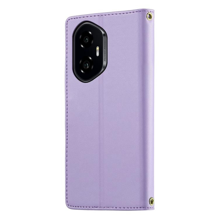 For Honor 300 Cute Cats Magnetic Closure Vegan Leather Phone Case with Strap
