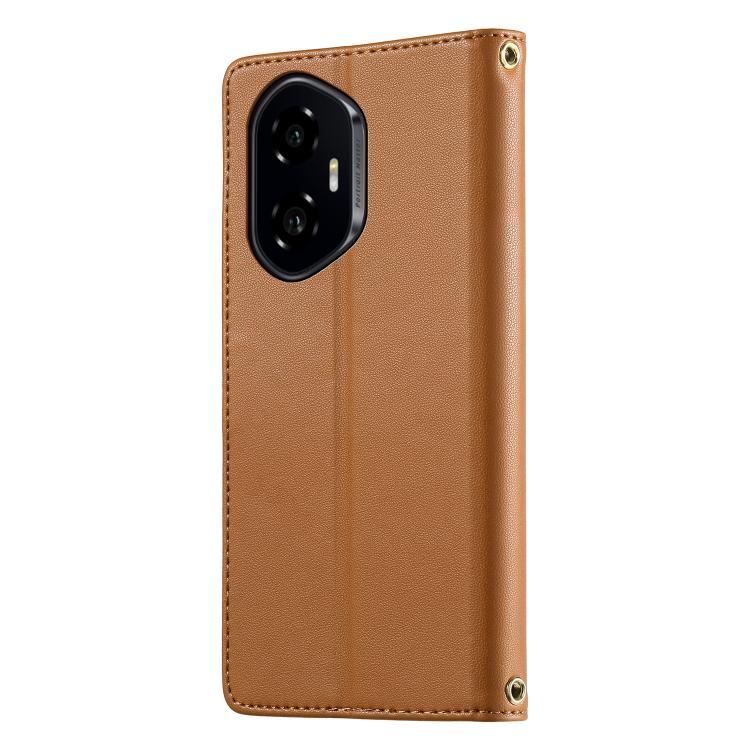 For Honor 300 Cute Cats Magnetic Closure Vegan Leather Phone Case with Strap