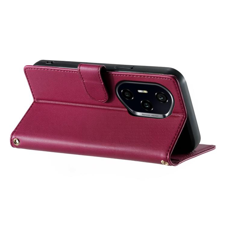 For Honor 300 Pro / 300 Ultra Cute Cats Magnetic Closure Vegan Leather Phone Case with Strap