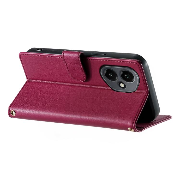 For Honor 400 Global 156.5mm Cute Cats Magnetic Closure Vegan Leather Phone Case with Strap