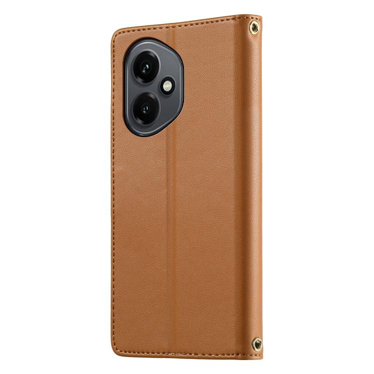 For Honor 400 Global 156.5mm Cute Cats Magnetic Closure Vegan Leather Phone Case with Strap
