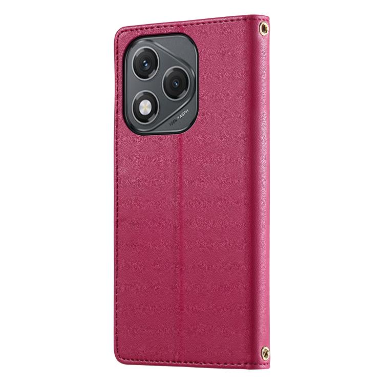 For Honor 400 Lite Global Cute Cats Magnetic Closure Vegan Leather Phone Case with Strap
