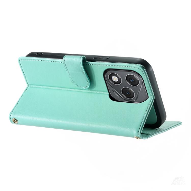 For Honor 400 Lite Global Cute Cats Magnetic Closure Vegan Leather Phone Case with Strap