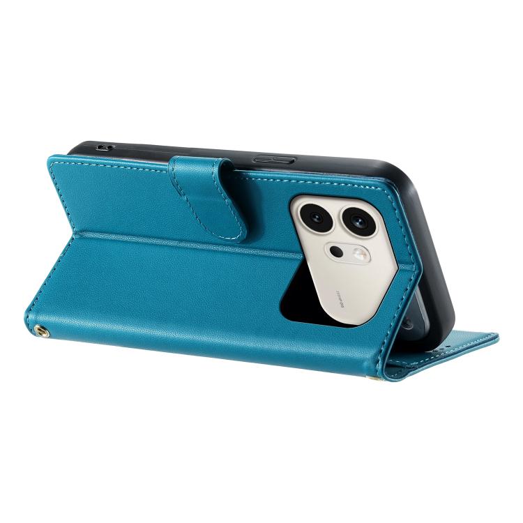 For Honor 600 Global Cute Cats Magnetic Closure Vegan Leather Phone Case with Strap