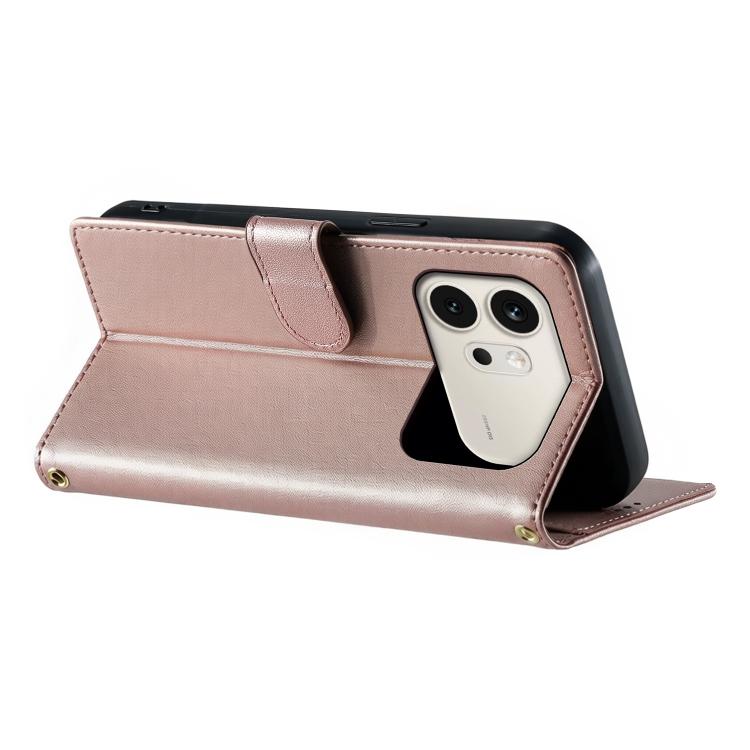 For Honor 600 Global Cute Cats Magnetic Closure Vegan Leather Phone Case with Strap