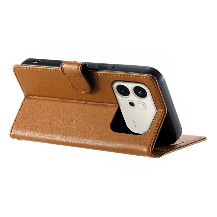 For Honor 600 Global Cute Cats Magnetic Closure Vegan Leather Phone Case with Strap