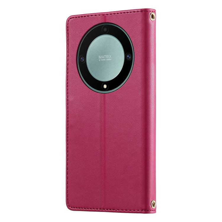For Honor Magic5 Lite / X9a / X40 Cute Cats Magnetic Closure Vegan Leather Phone Case with Strap