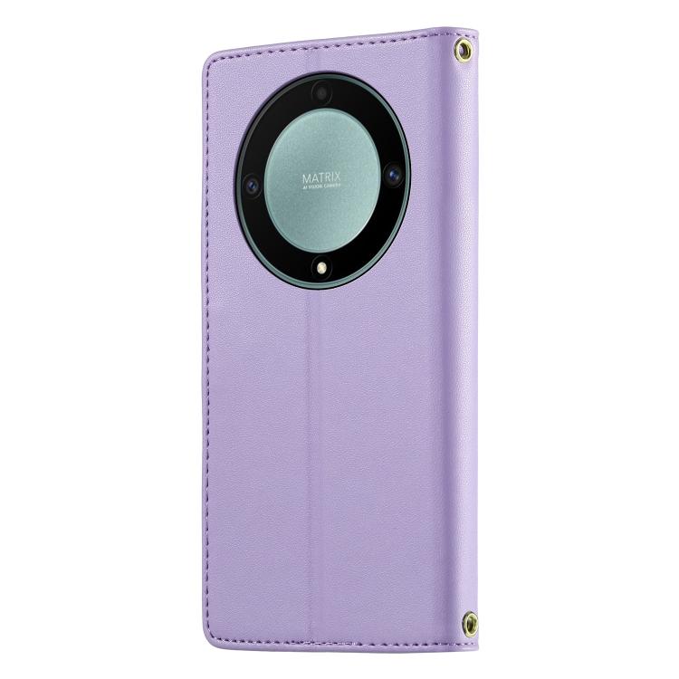 For Honor Magic5 Lite / X9a / X40 Cute Cats Magnetic Closure Vegan Leather Phone Case with Strap