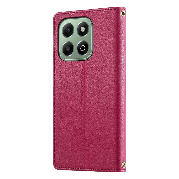 For Honor X6a / Honor X6b 4G Cute Cats Magnetic Closure Vegan Leather Phone Case with Strap