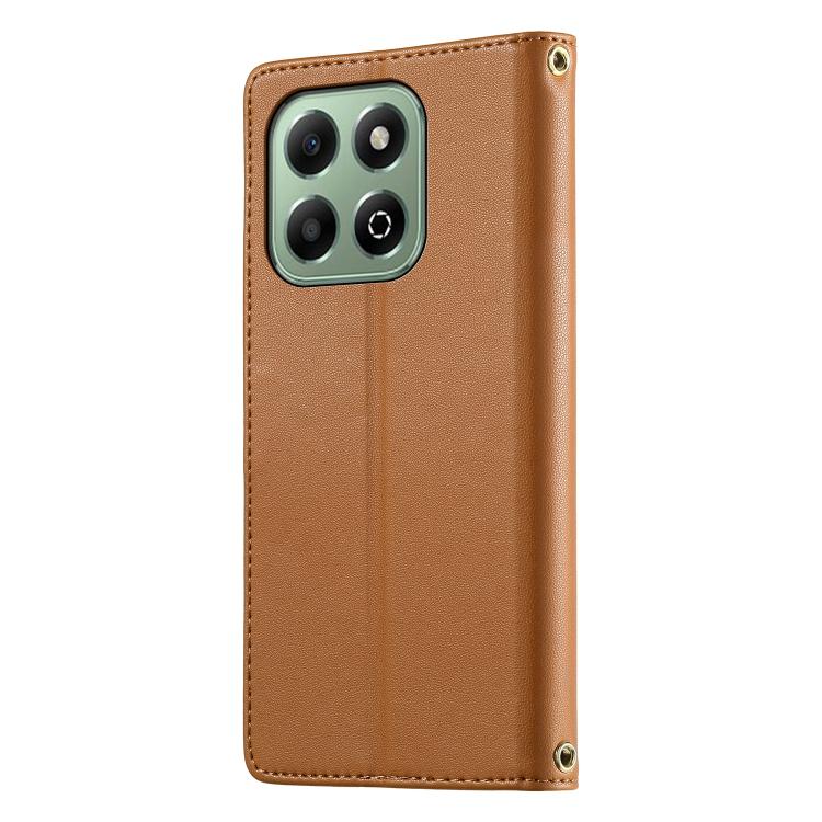 For Honor X6a / Honor X6b 4G Cute Cats Magnetic Closure Vegan Leather Phone Case with Strap