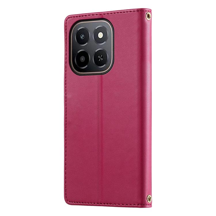 For Honor X6c 4G / X5b / X5b Plus Cute Cats Magnetic Closure Vegan Leather Phone Case with Strap
