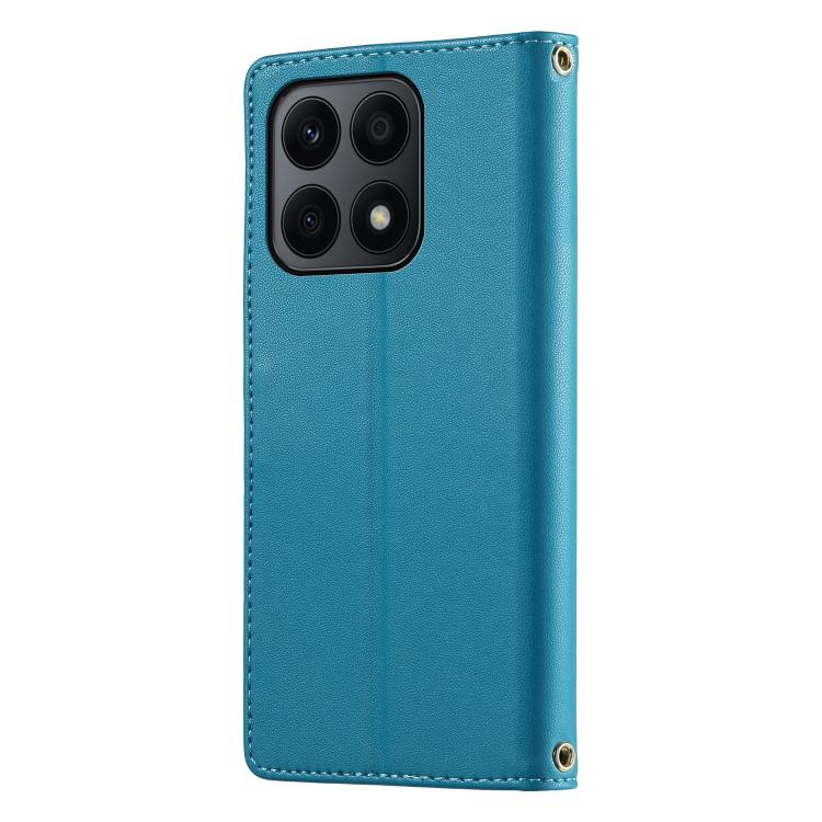 For Honor X8a 4G Cute Cats Magnetic Closure Vegan Leather Phone Case with Strap
