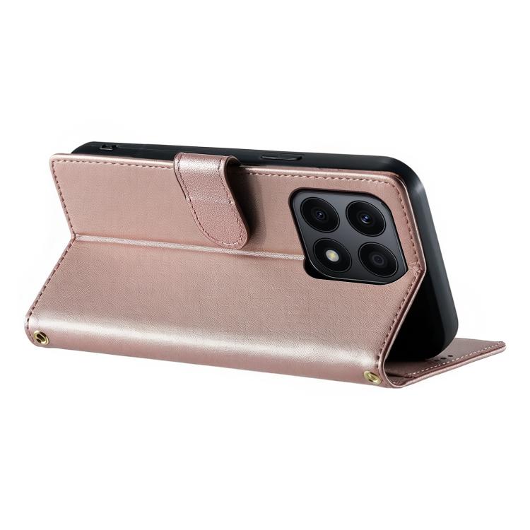 For Honor X8a 4G Cute Cats Magnetic Closure Vegan Leather Phone Case with Strap