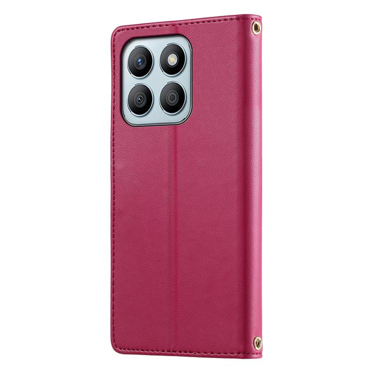 For Honor X8b 4G Cute Cats Magnetic Closure Vegan Leather Phone Case with Strap